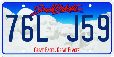 SD license plate 76LJ59