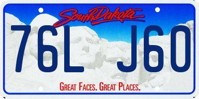 SD license plate 76LJ60