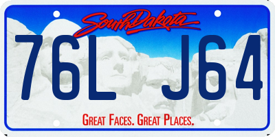 SD license plate 76LJ64