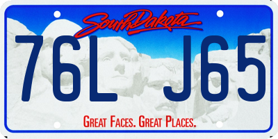 SD license plate 76LJ65