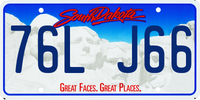 SD license plate 76LJ66