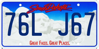 SD license plate 76LJ67
