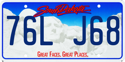 SD license plate 76LJ68
