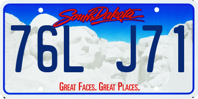 SD license plate 76LJ71