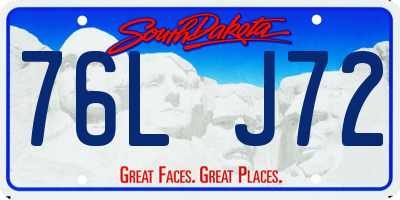 SD license plate 76LJ72