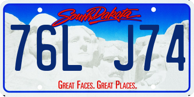 SD license plate 76LJ74