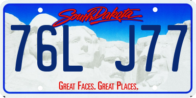 SD license plate 76LJ77