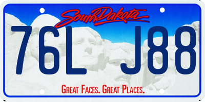 SD license plate 76LJ88