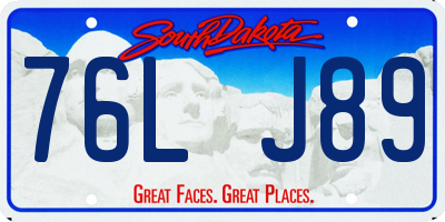 SD license plate 76LJ89