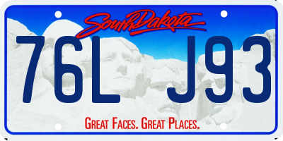 SD license plate 76LJ93