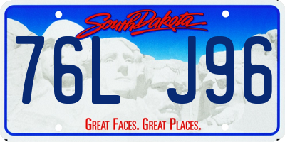 SD license plate 76LJ96