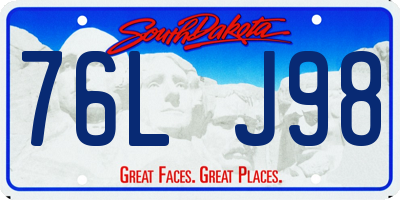 SD license plate 76LJ98