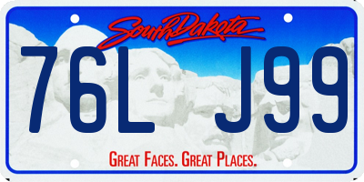 SD license plate 76LJ99