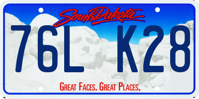 SD license plate 76LK28