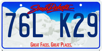 SD license plate 76LK29