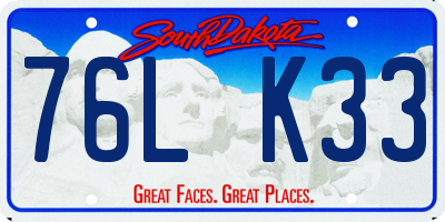 SD license plate 76LK33