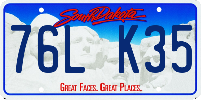 SD license plate 76LK35