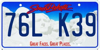 SD license plate 76LK39
