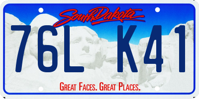 SD license plate 76LK41