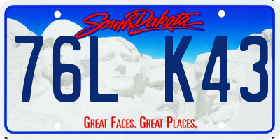 SD license plate 76LK43