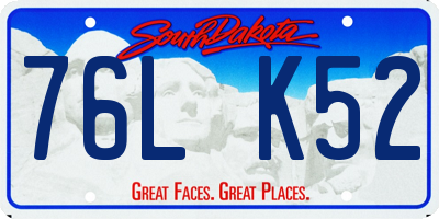 SD license plate 76LK52
