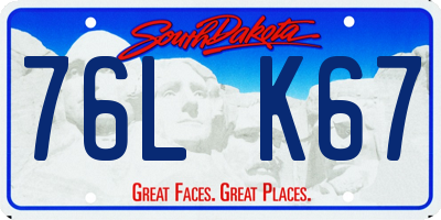 SD license plate 76LK67