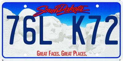 SD license plate 76LK72