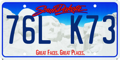 SD license plate 76LK73