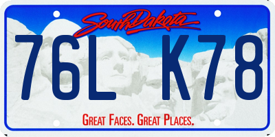 SD license plate 76LK78
