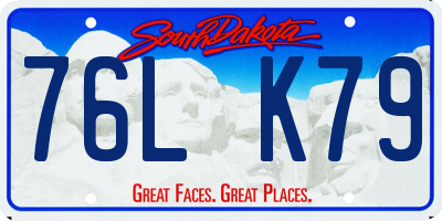SD license plate 76LK79