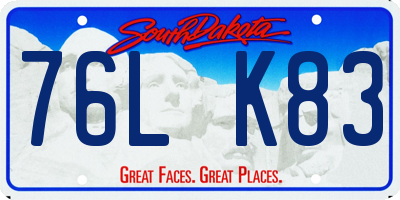 SD license plate 76LK83