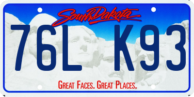SD license plate 76LK93