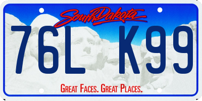 SD license plate 76LK99