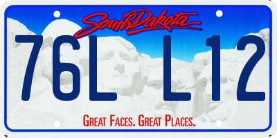 SD license plate 76LL12