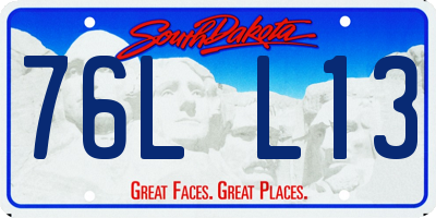 SD license plate 76LL13