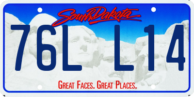 SD license plate 76LL14