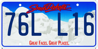 SD license plate 76LL16