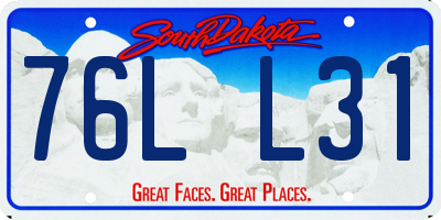 SD license plate 76LL31