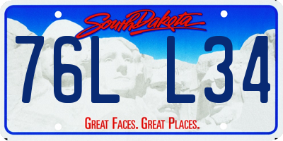 SD license plate 76LL34