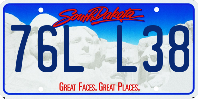 SD license plate 76LL38