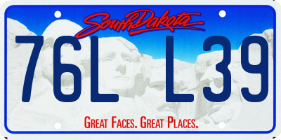 SD license plate 76LL39