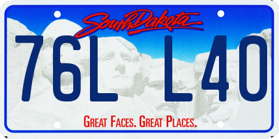 SD license plate 76LL40
