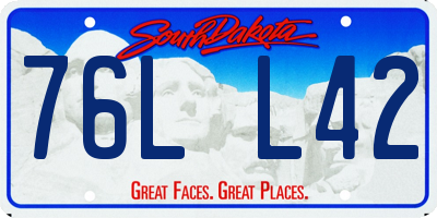 SD license plate 76LL42