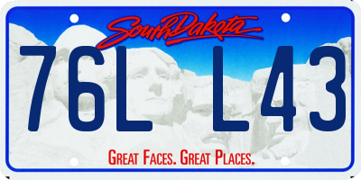 SD license plate 76LL43