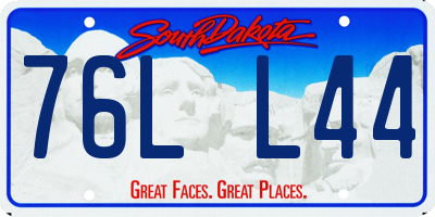 SD license plate 76LL44