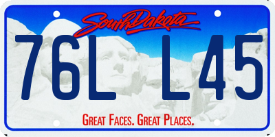 SD license plate 76LL45