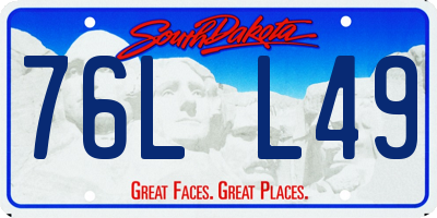 SD license plate 76LL49