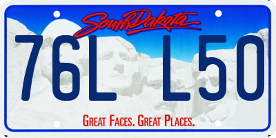SD license plate 76LL50