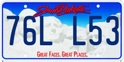 SD license plate 76LL53