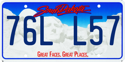 SD license plate 76LL57